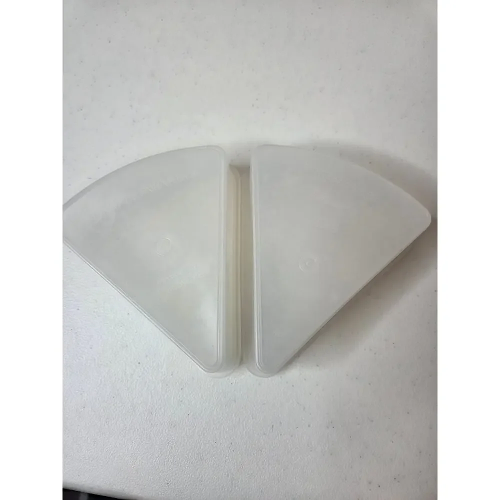 Vintage Tupperware Clear Pie Containers Set of 2 Storage Keepers Retro